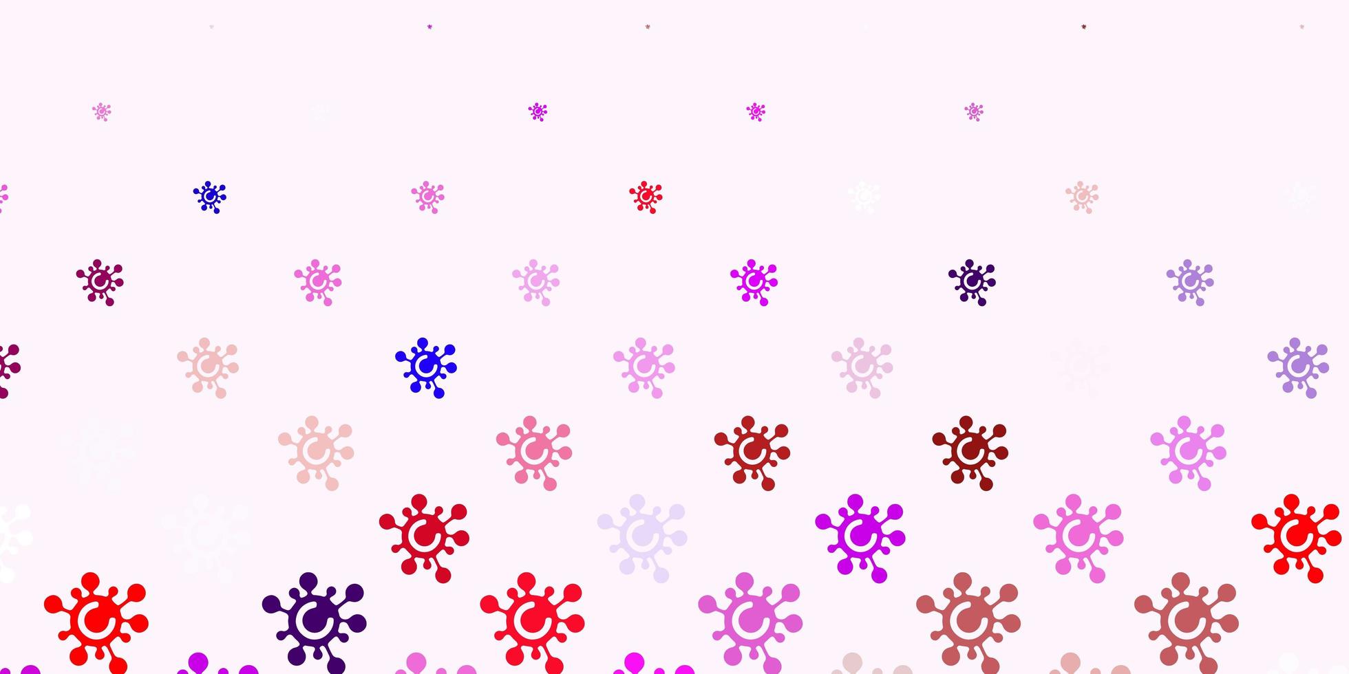 Light Pink, Red vector background with covid-19 symbols.