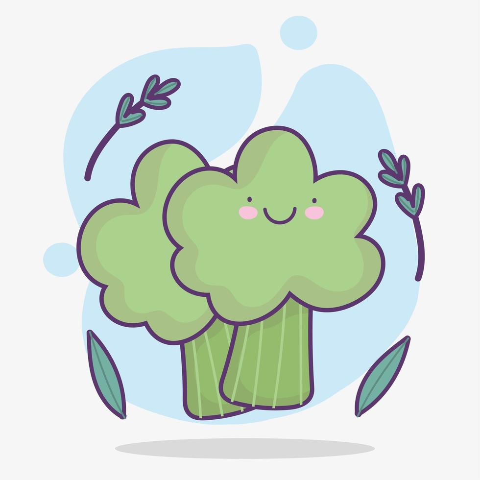 cute broccoli cartoon vector