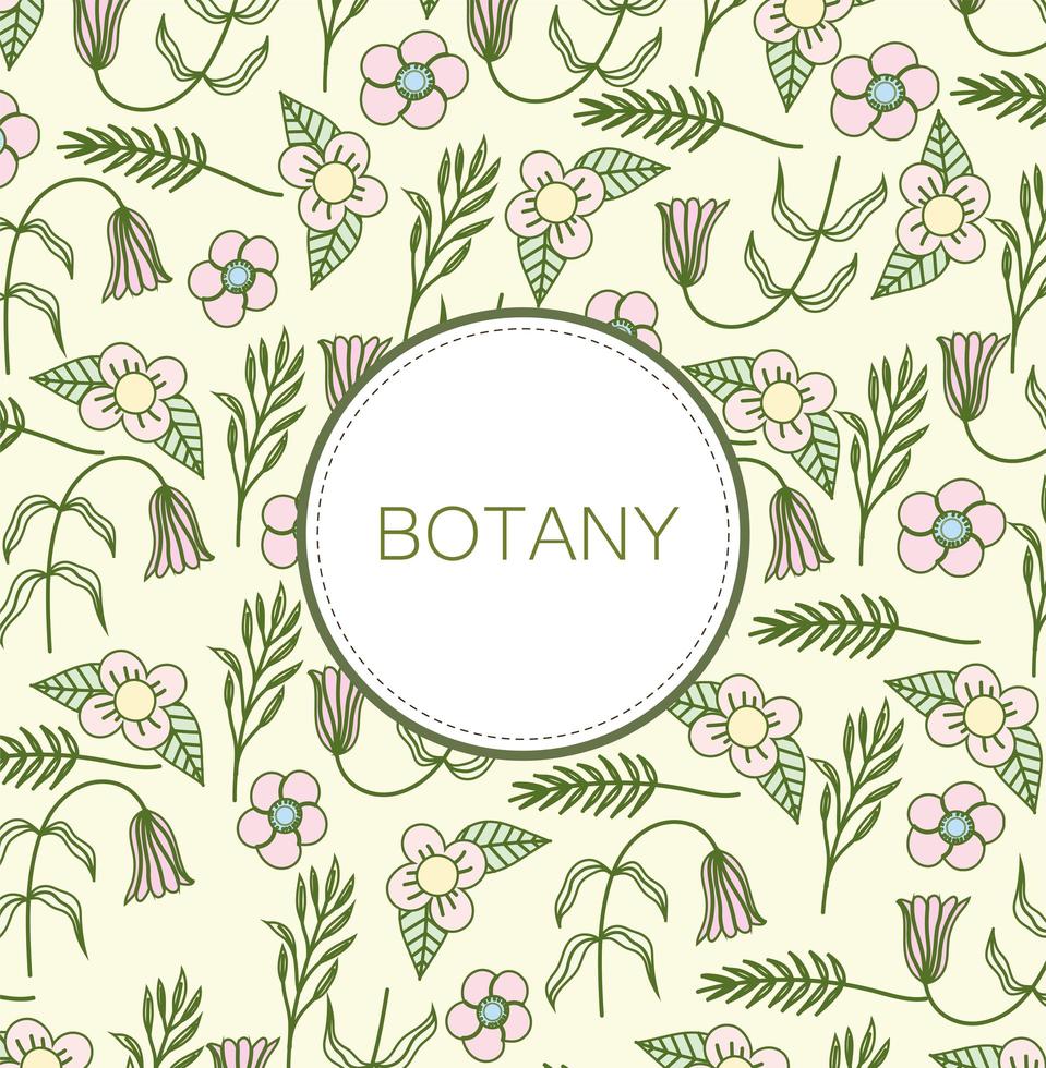 botany flower label vector