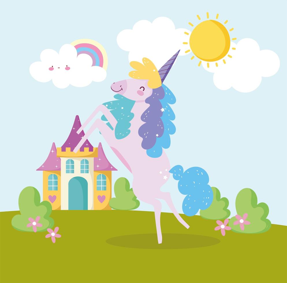 unicorn fairy tale vector