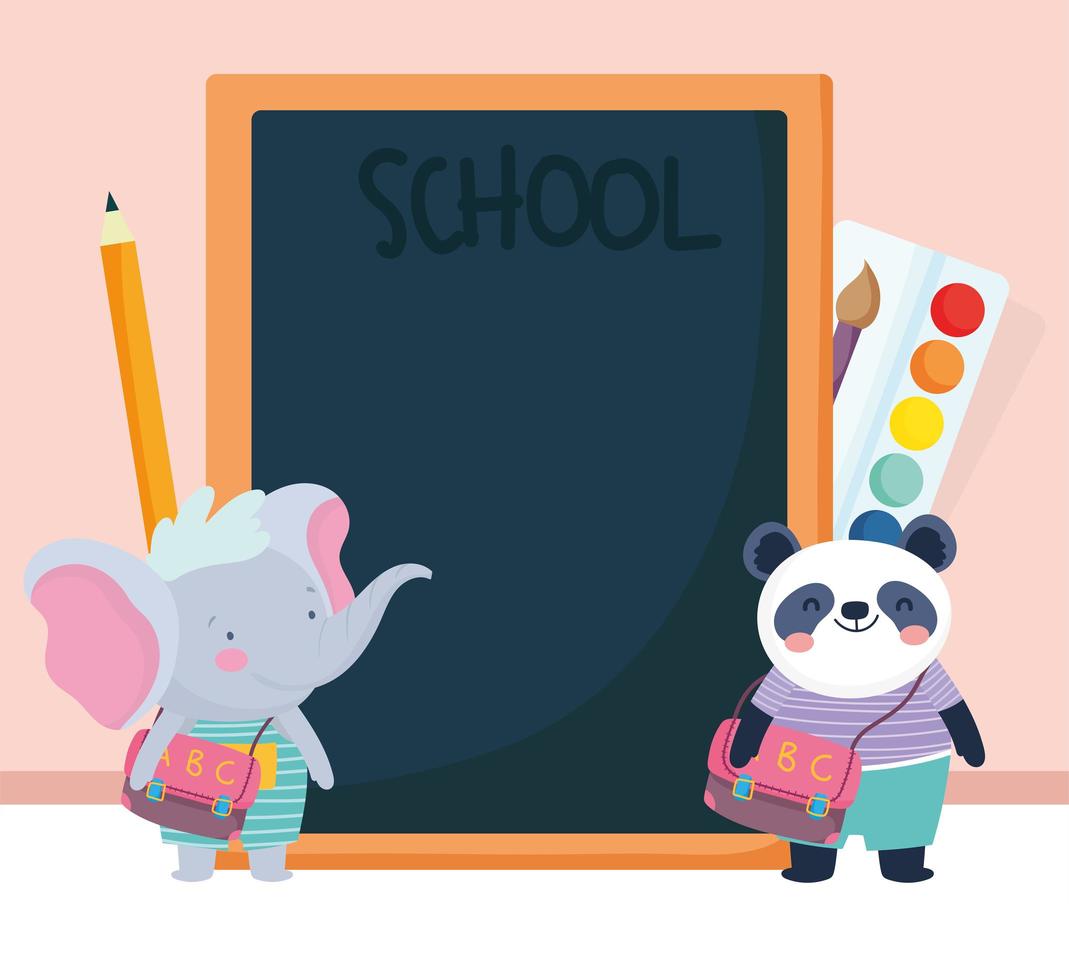 cute animals students vector