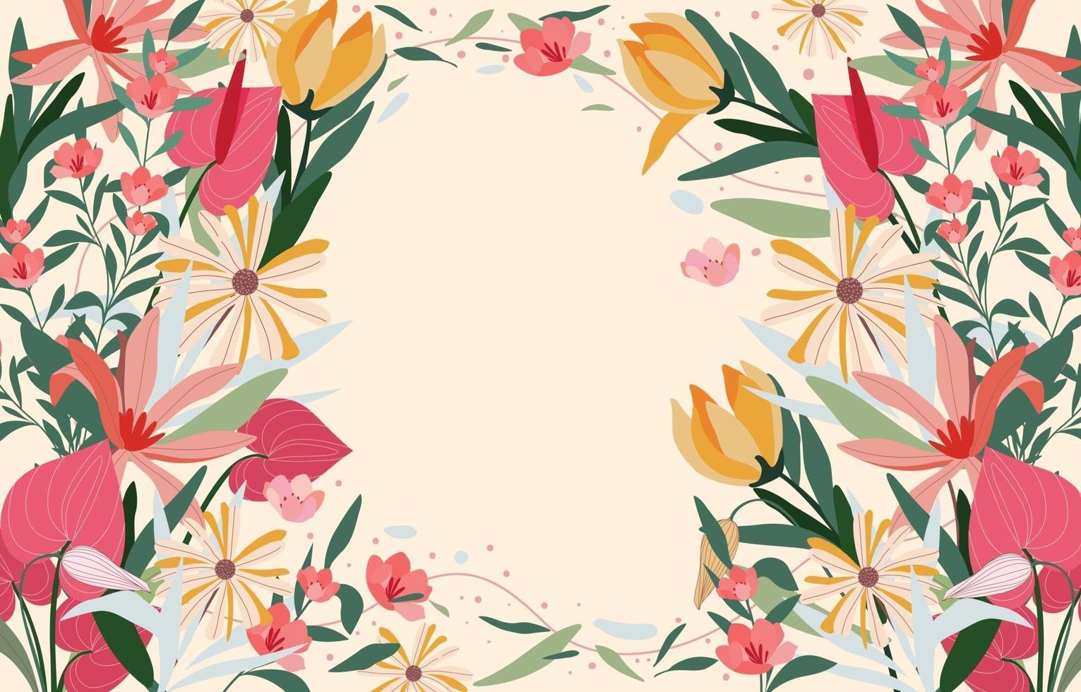 Colorful Flat Abstract Blooming Background vector