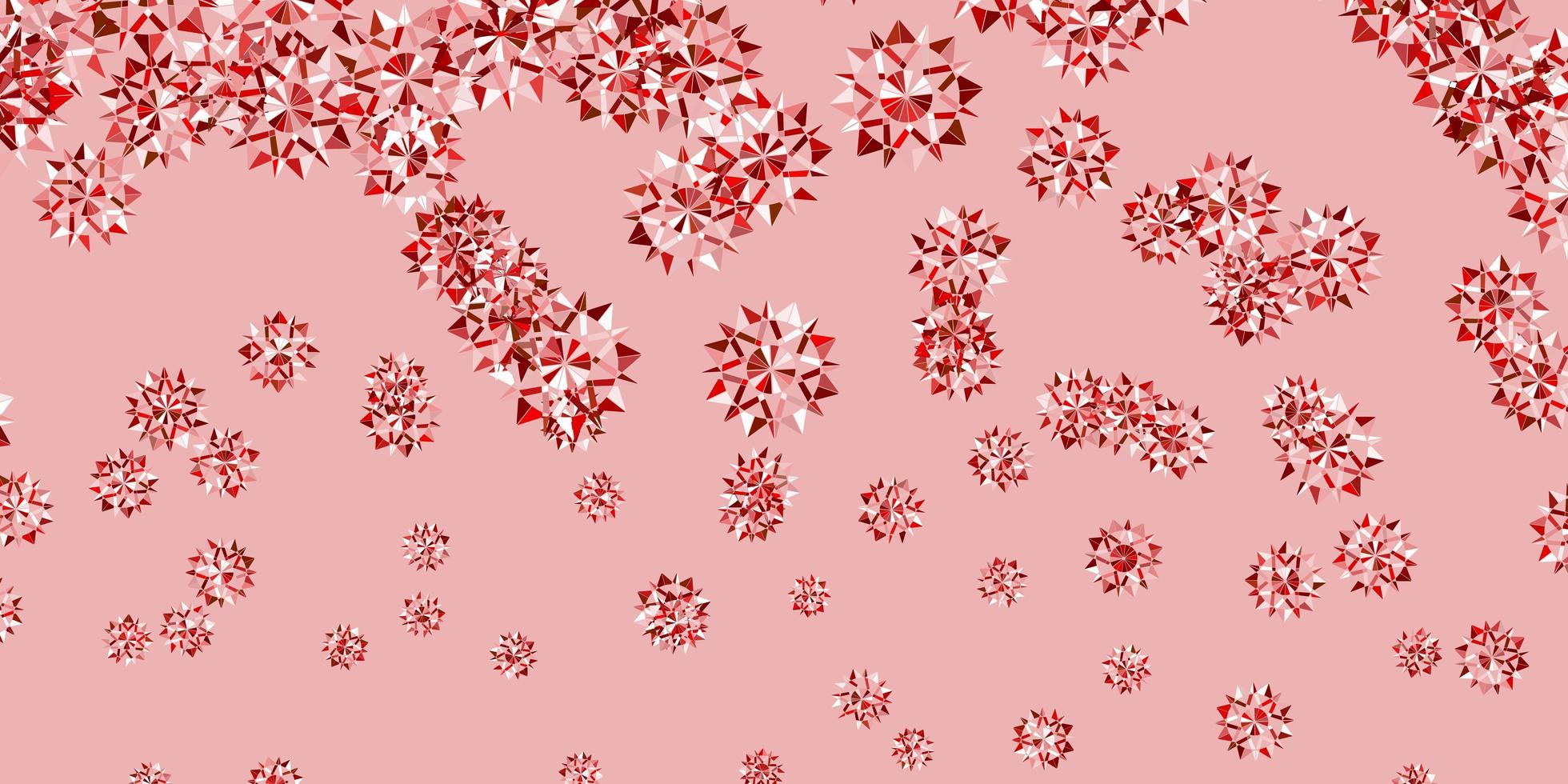 Light green, red vector pattern with colored snowflakes.