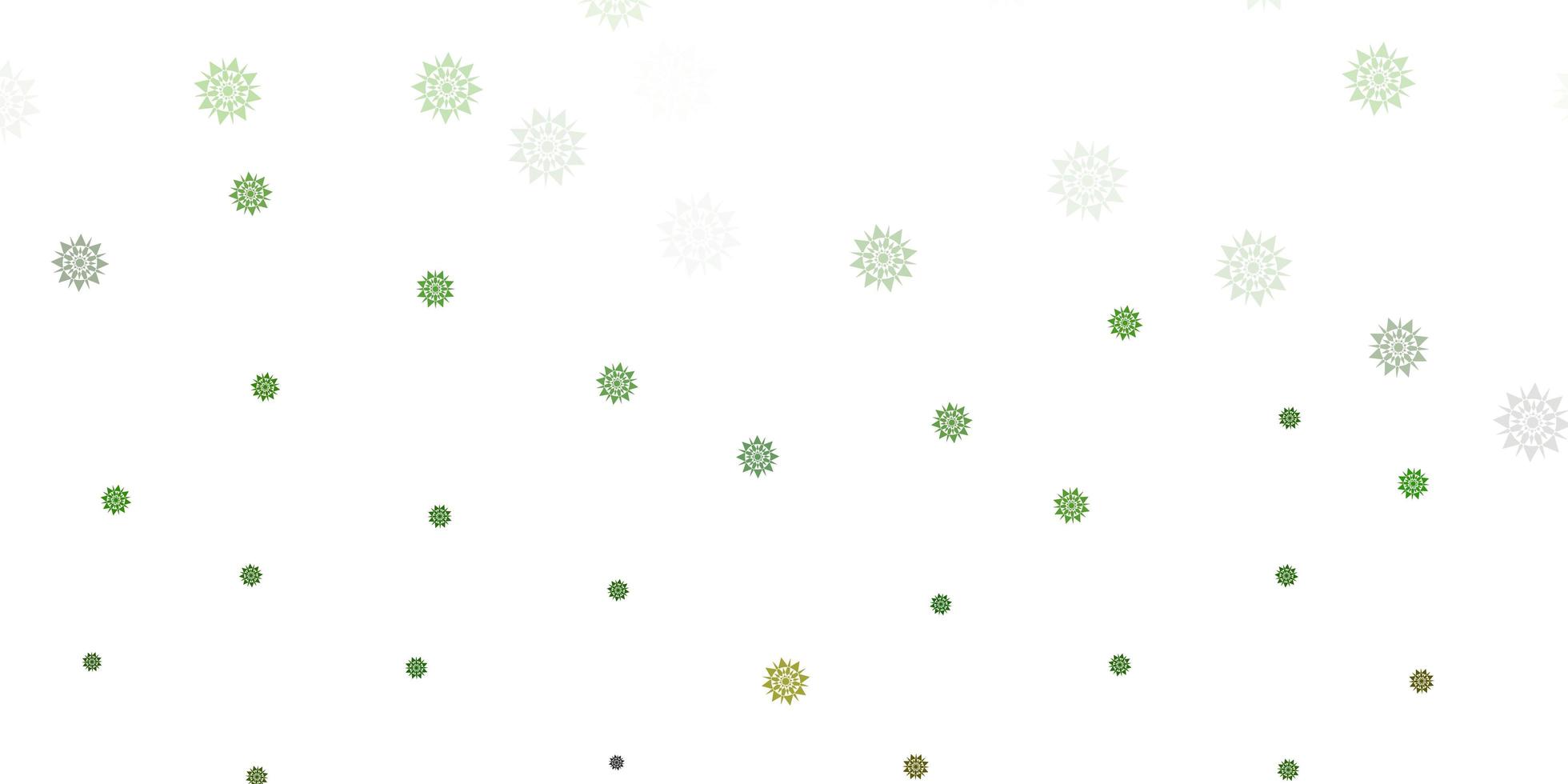 Light green vector background with christmas snowflakes.