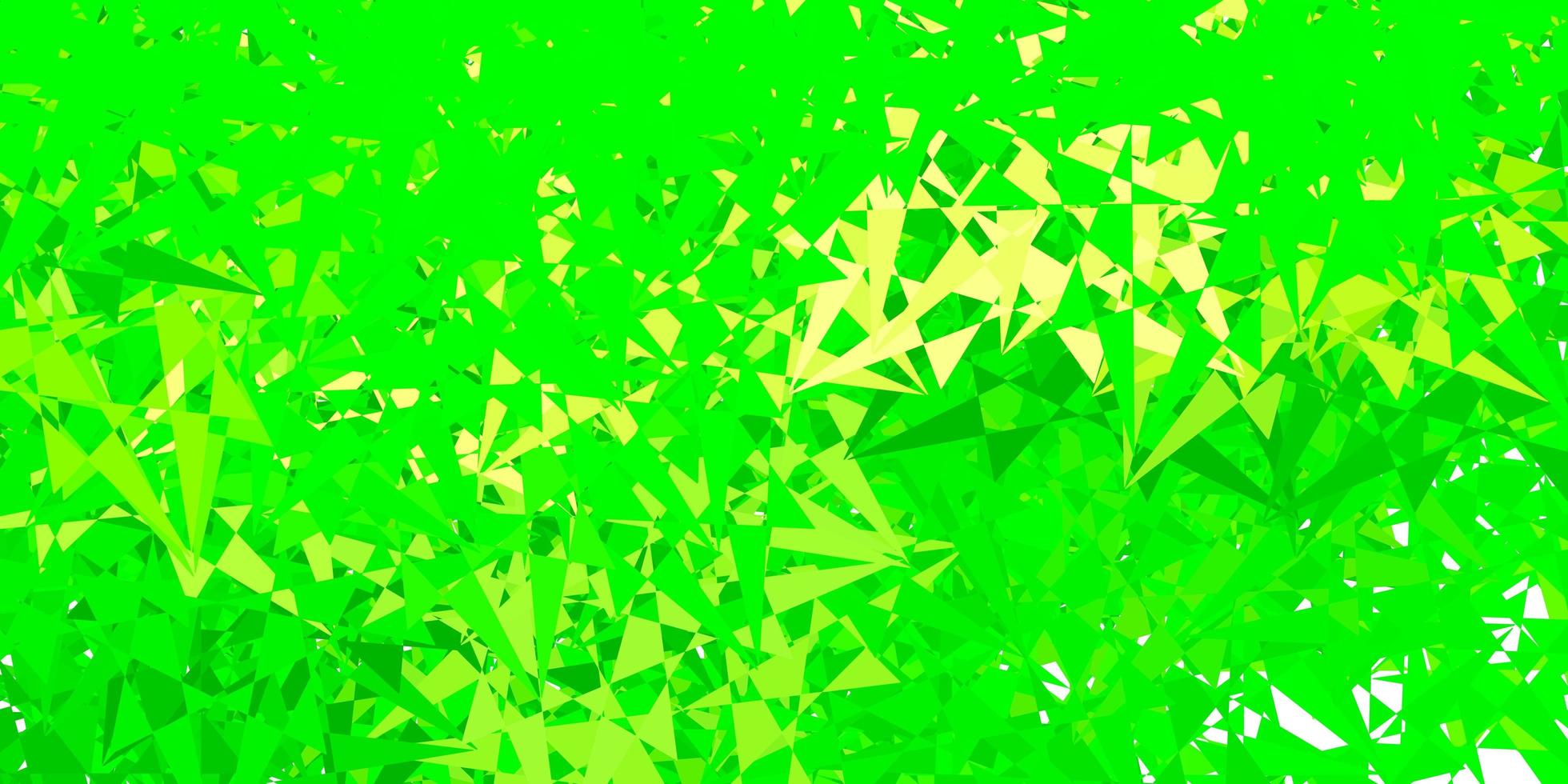 plantilla de vector verde claro, amarillo con formas triangulares.