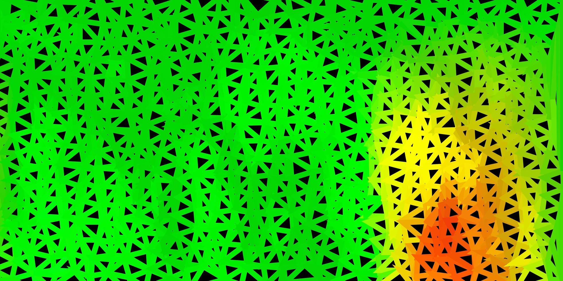 Dark green, red vector abstract triangle texture.