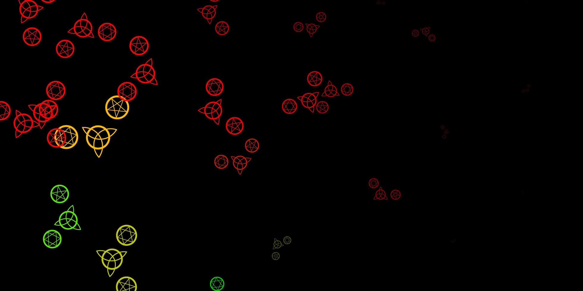 Dark Green, Red vector backdrop with mystery symbols.