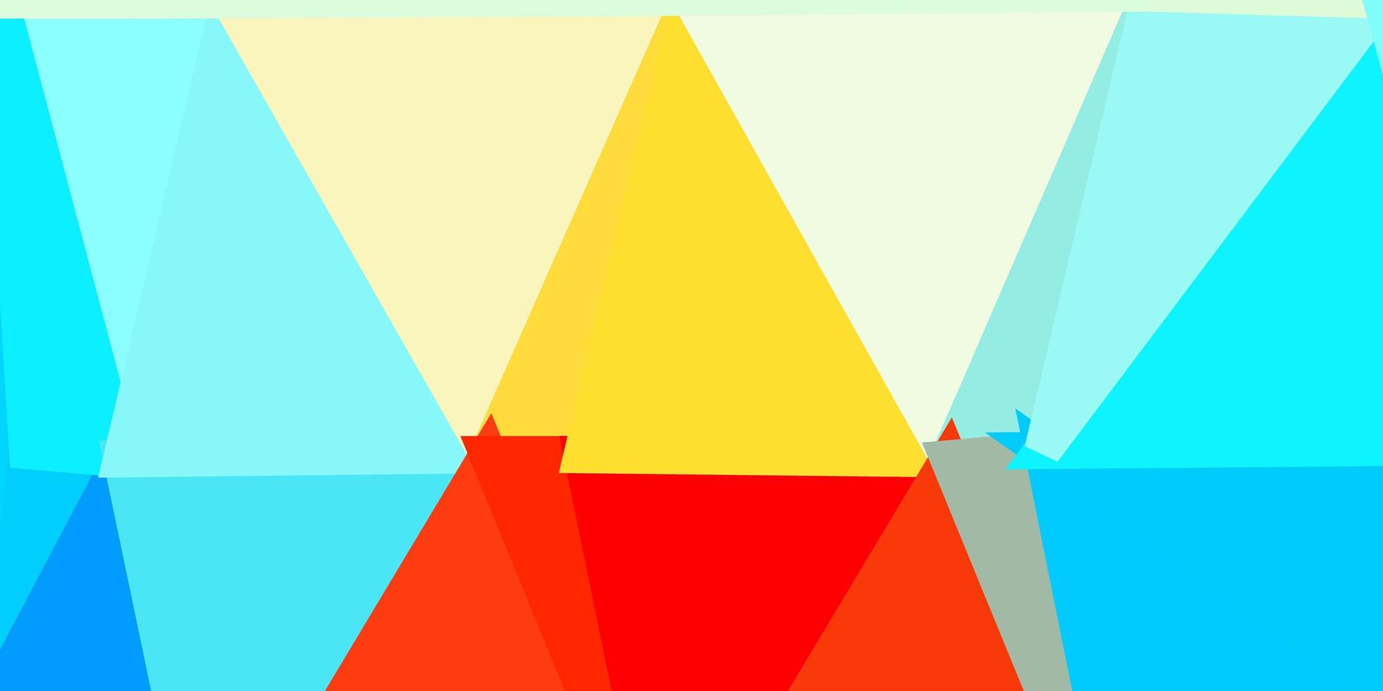 Light blue, yellow vector abstract triangle template.