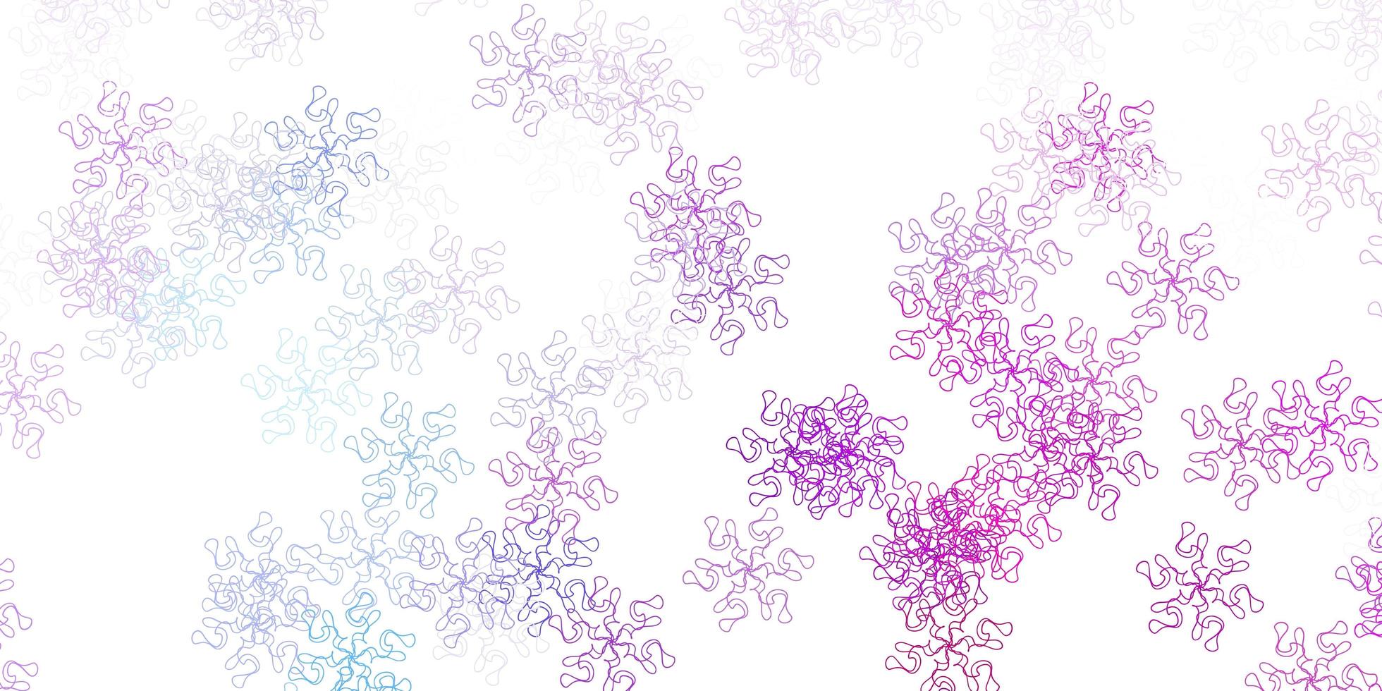 Light blue, red vector doodle template with flowers.