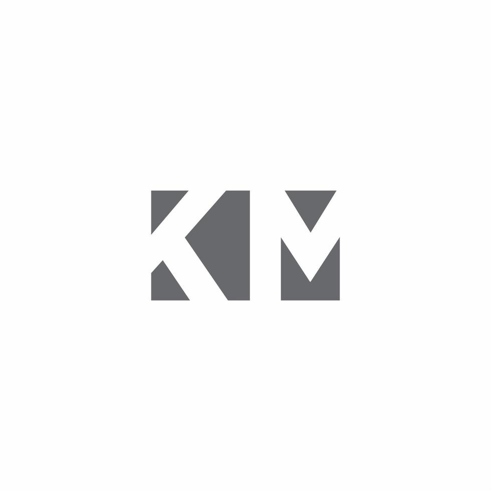 KM Logo monogram with negative space style design template vector