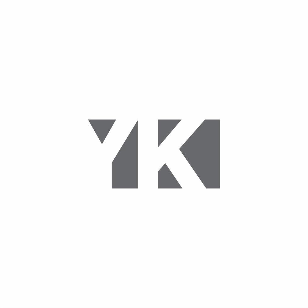 YK Logo monogram with negative space style design template vector