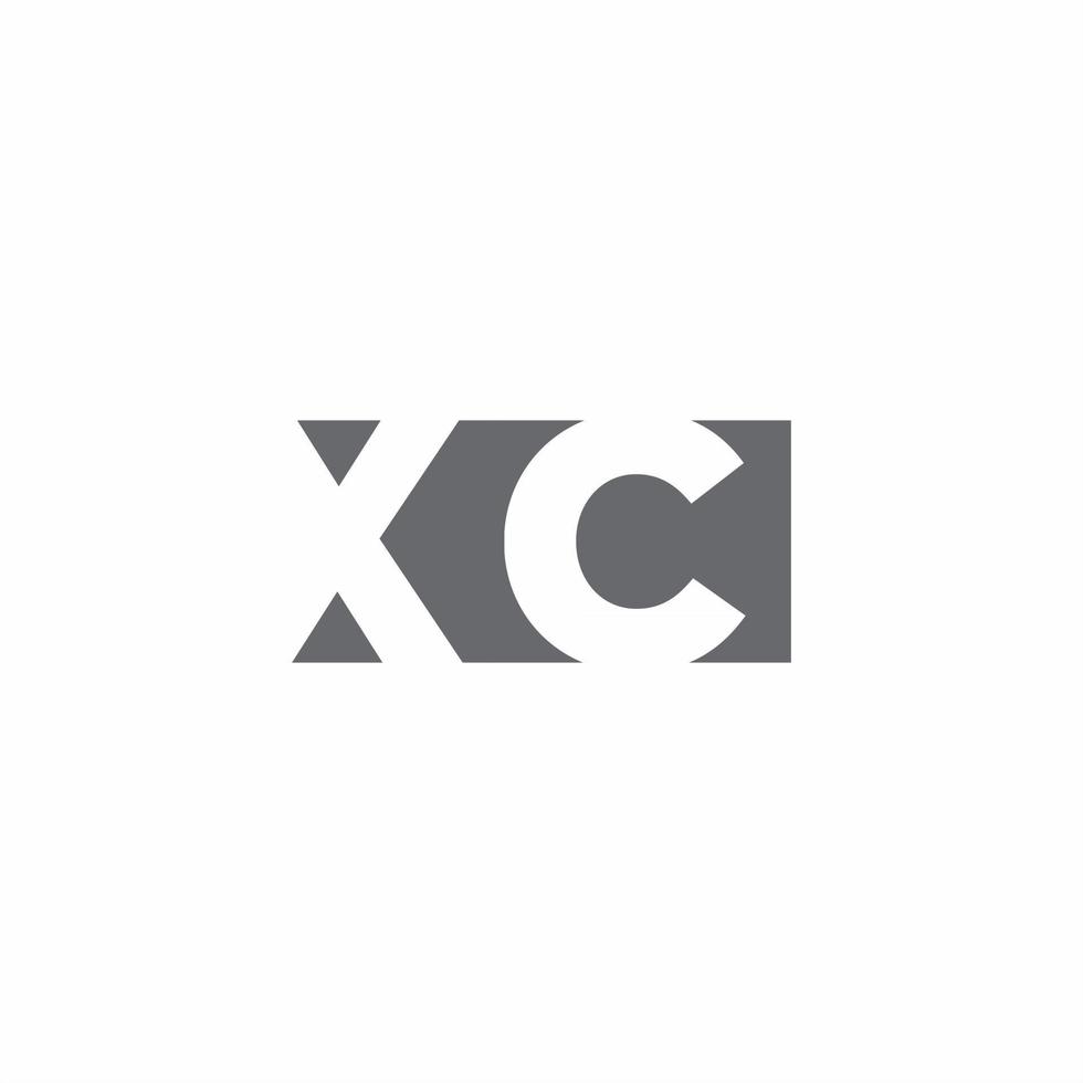 Monograma del logotipo xc con plantilla de diseño de estilo de espacio negativo vector