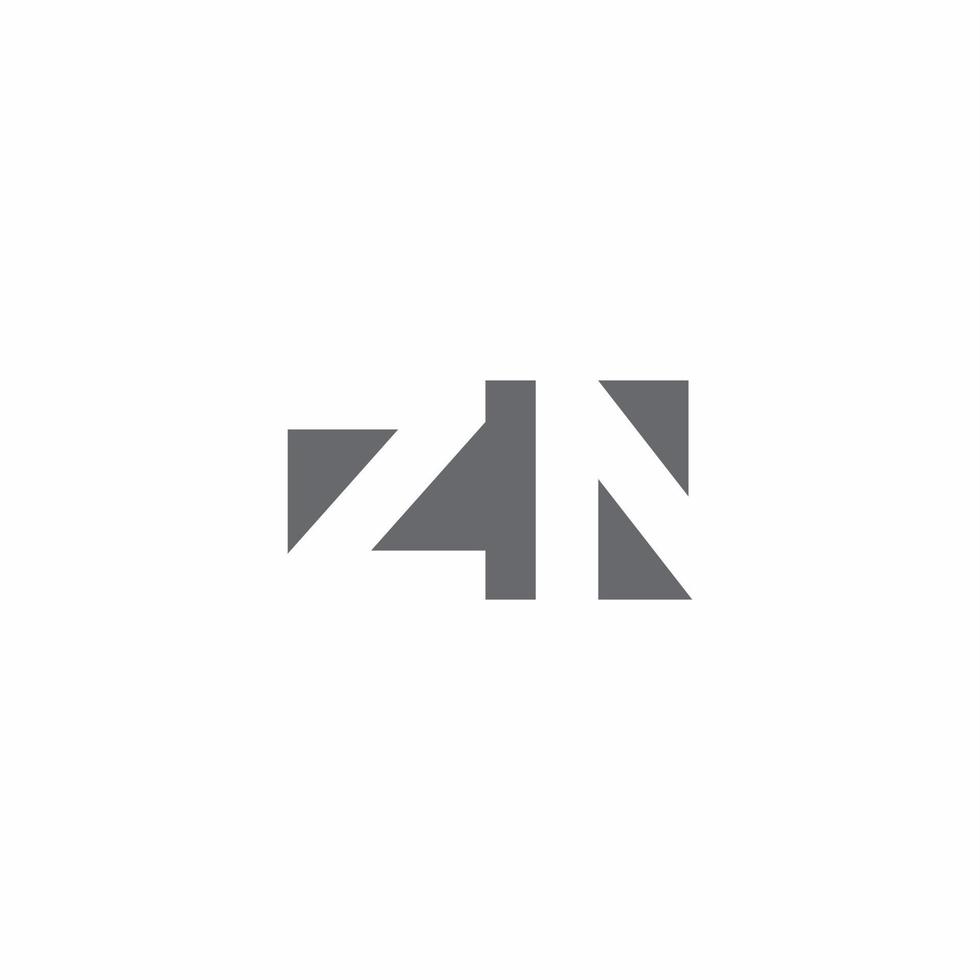 Monograma del logotipo de zn con plantilla de diseño de estilo de espacio negativo vector