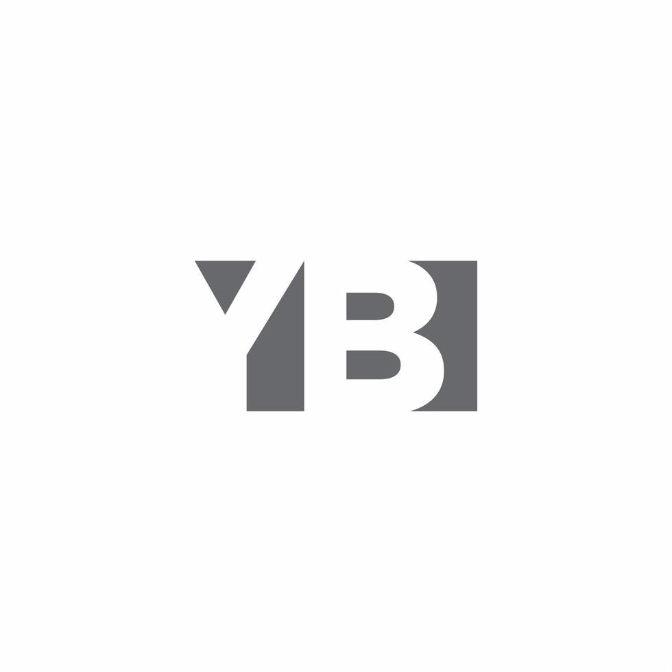 YB Logo monogram with negative space style design template vector