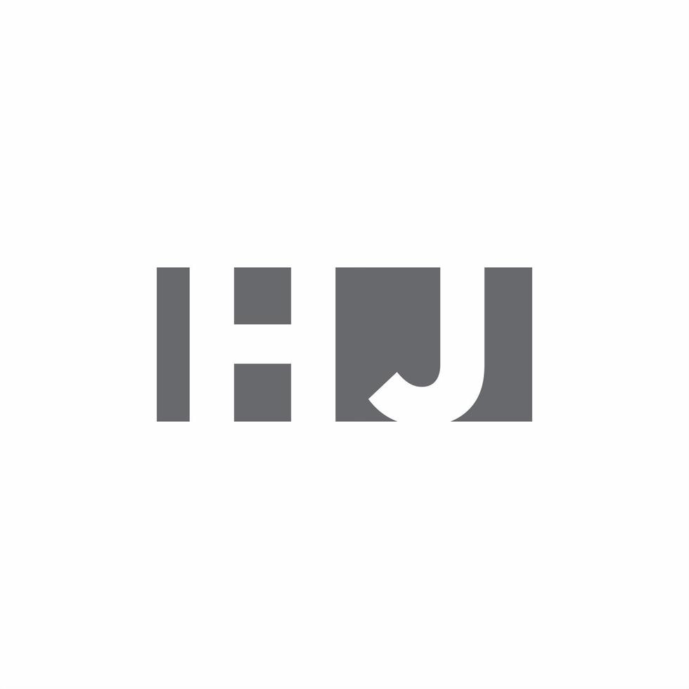 HJ Logo monogram with negative space style design template vector