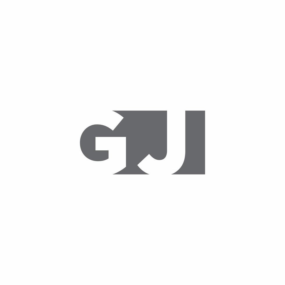 Monograma del logotipo de gj con plantilla de diseño de estilo de espacio negativo vector