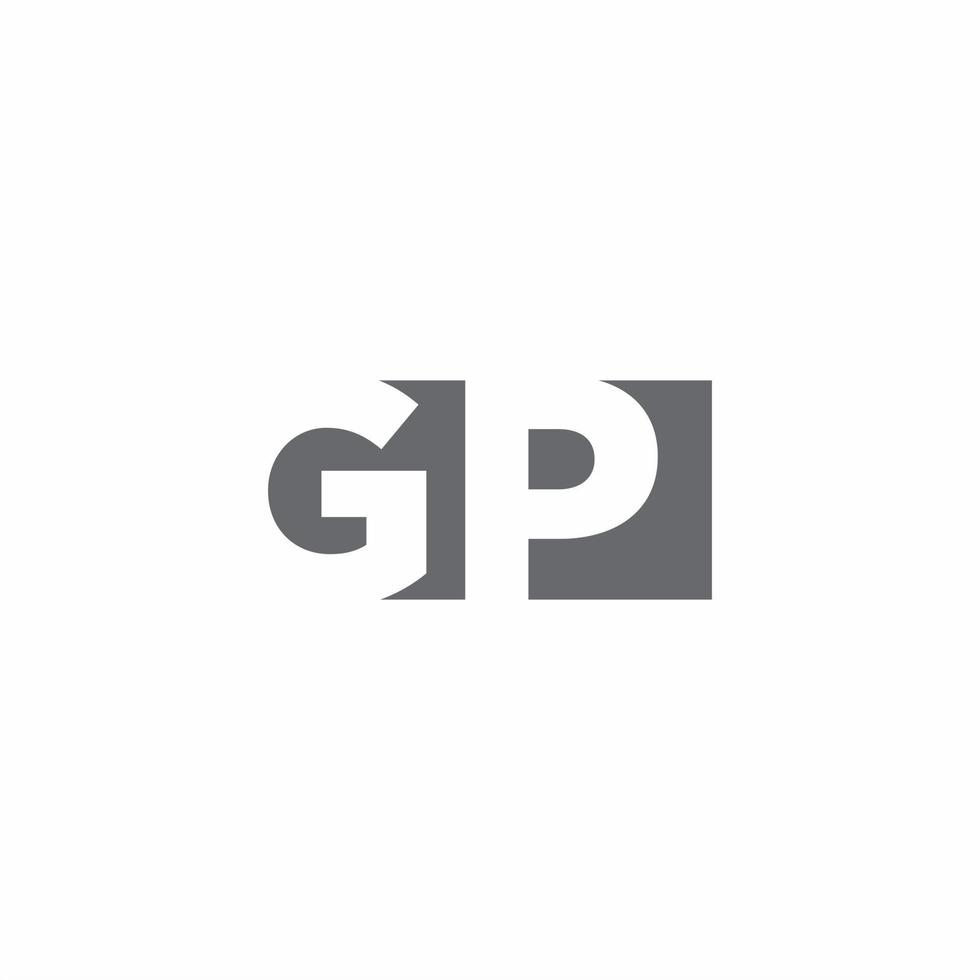 GP Logo monogram with negative space style design template vector