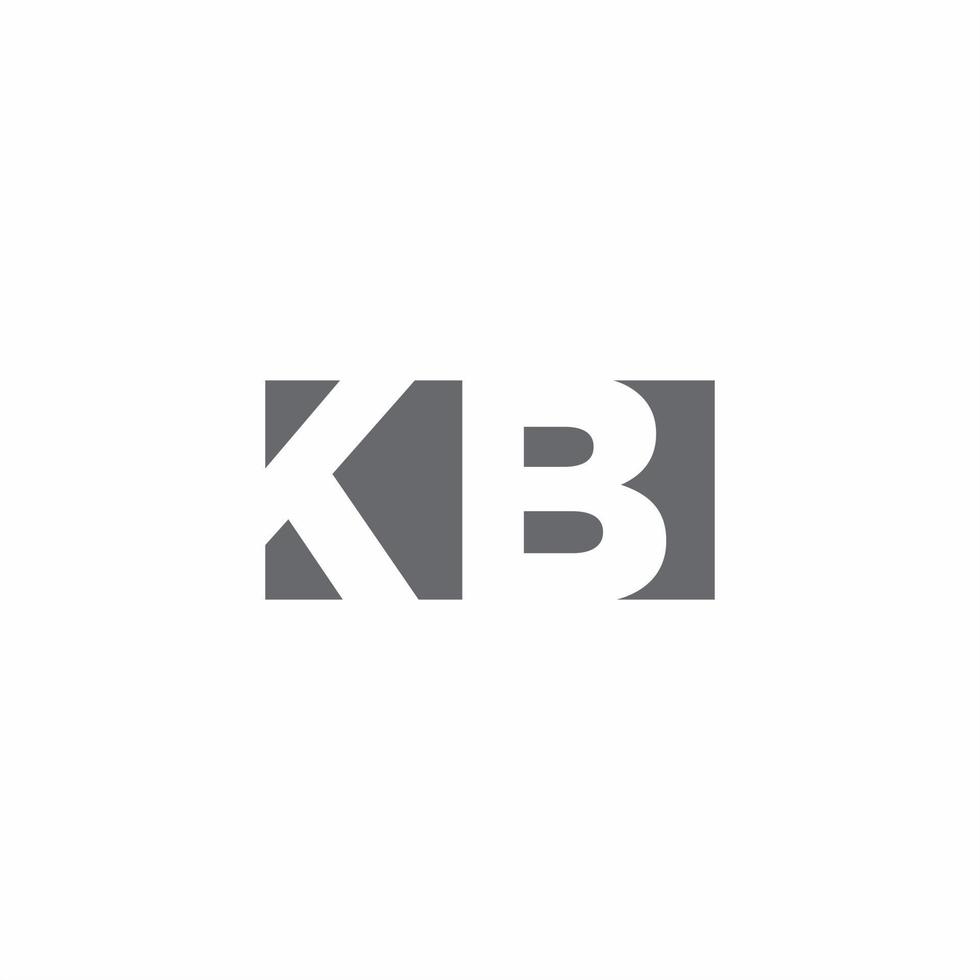 KB Logo monogram with negative space style design template vector