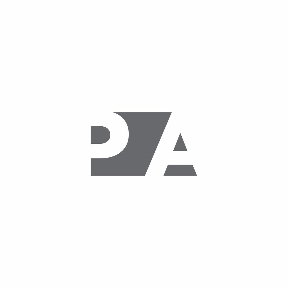 PA Logo monogram with negative space style design template vector