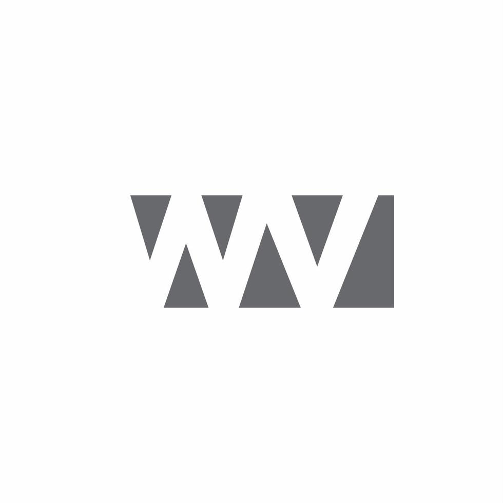 WV Logo monogram with negative space style design template vector