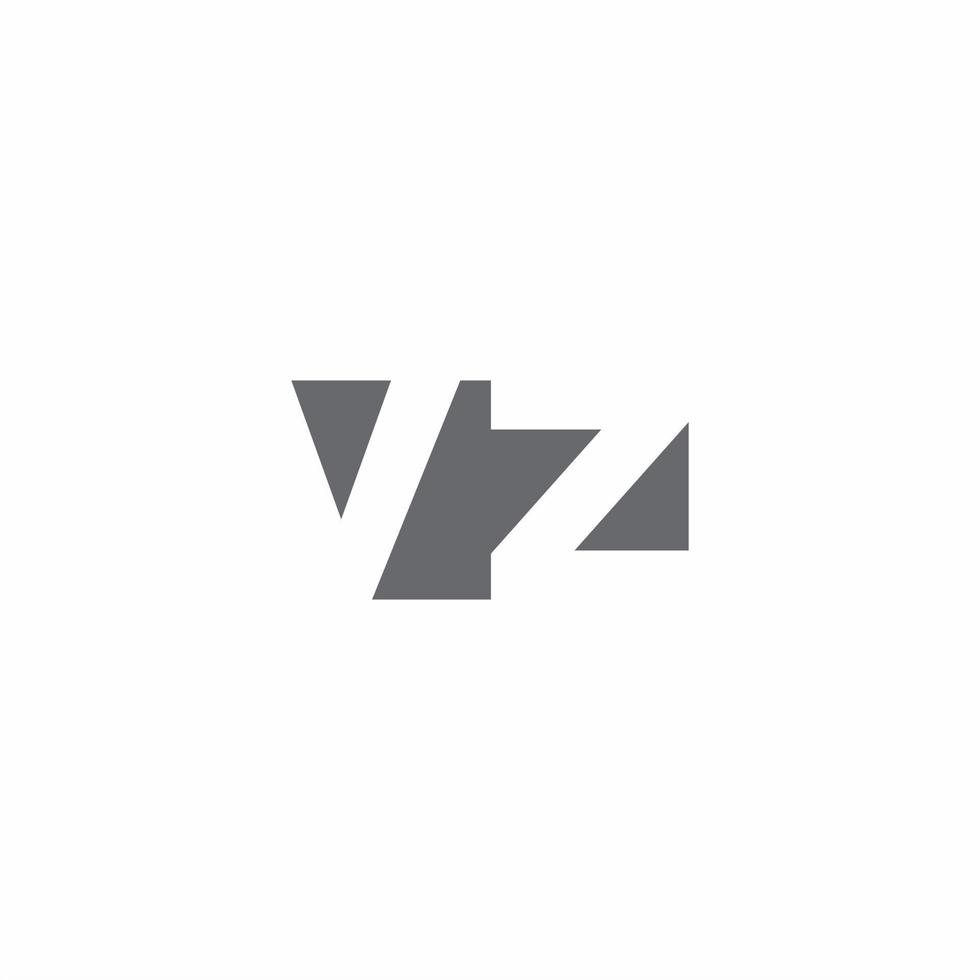 Monograma de logotipo vz con plantilla de diseño de estilo de espacio negativo vector