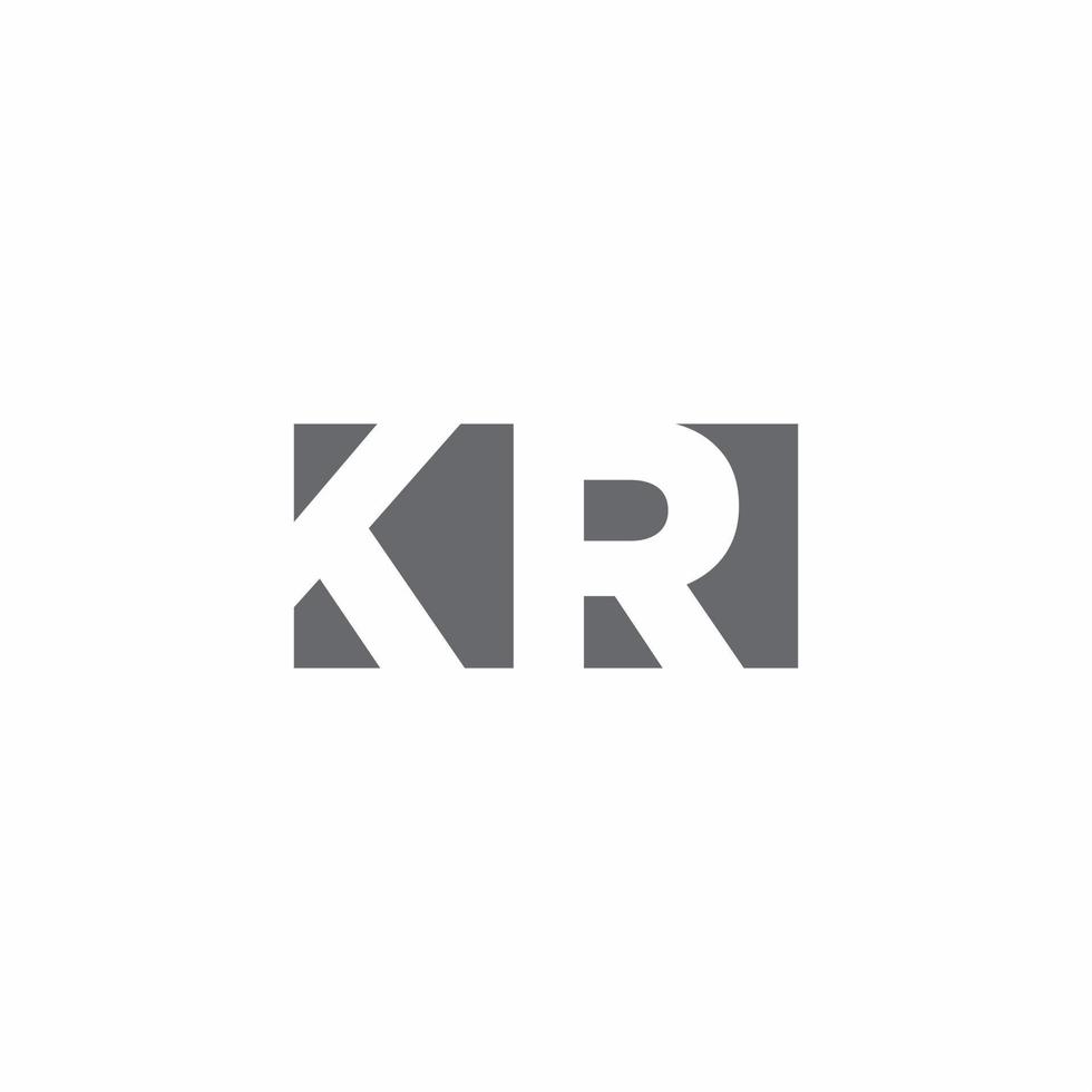 Monograma del logotipo de kr con plantilla de diseño de estilo de espacio negativo vector