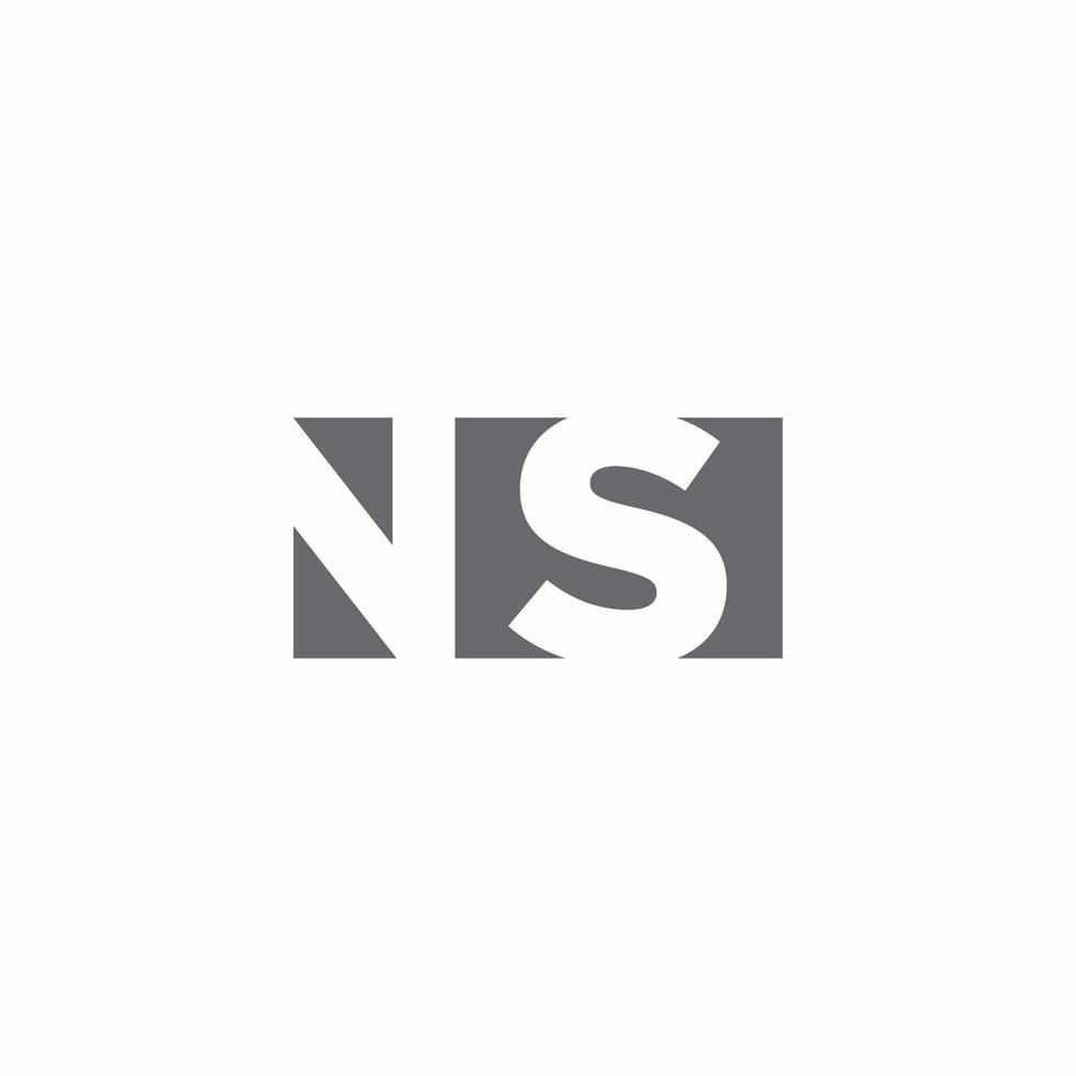 NS Logo monogram with negative space style design template vector