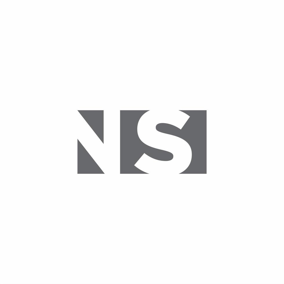 monograma del logotipo de ns con plantilla de diseño de estilo de espacio negativo vector