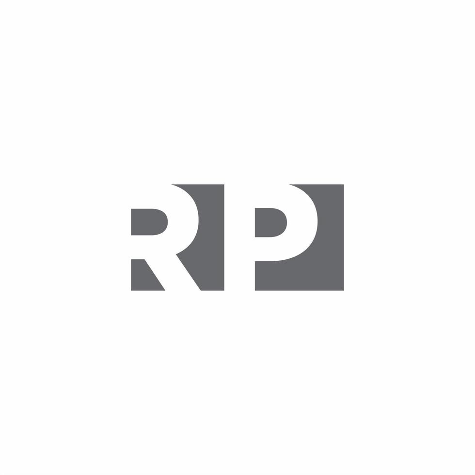 RP Logo monogram with negative space style design template vector