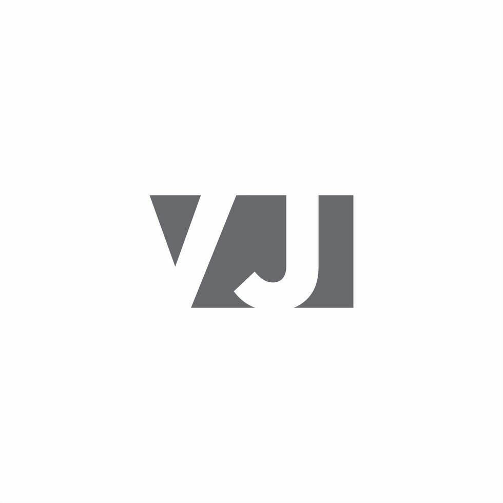 VJ Logo monogram with negative space style design template vector