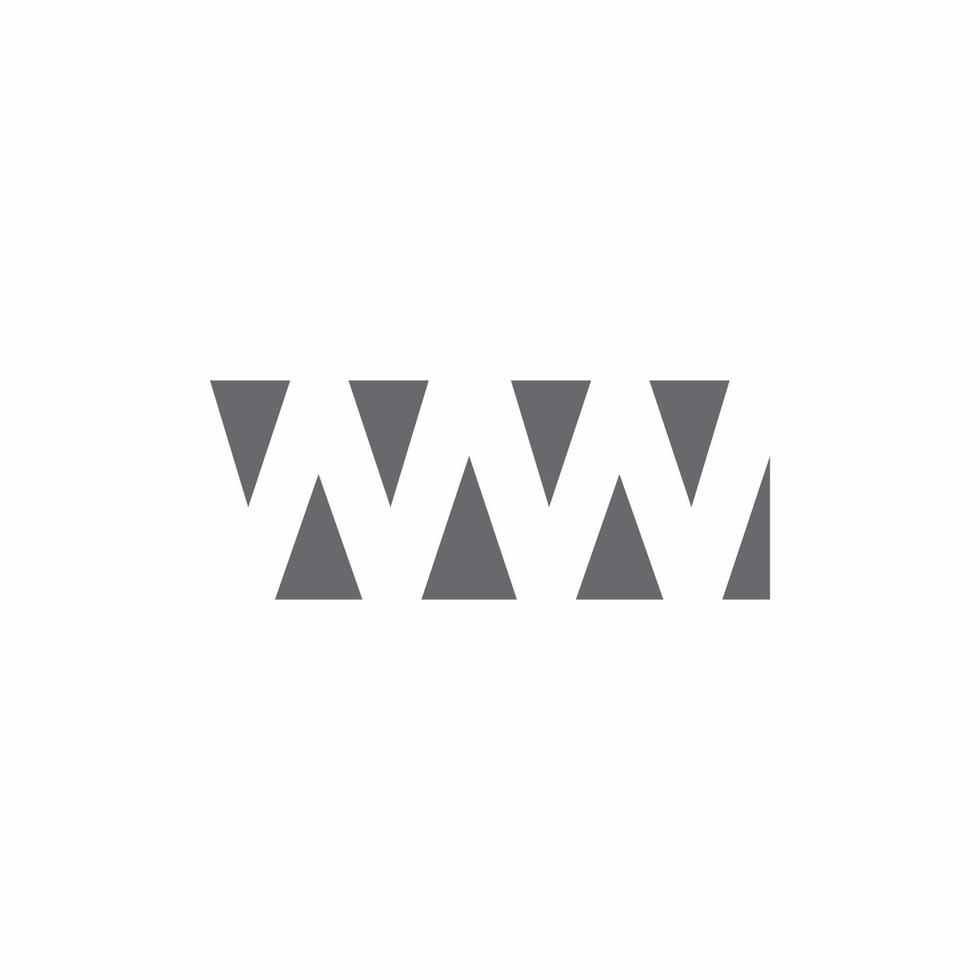 WW Logo monogram with negative space style design template vector