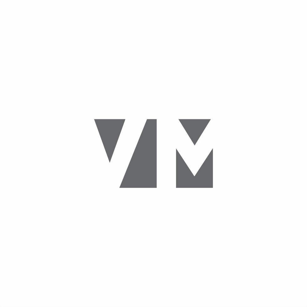 Monograma de logotipo vm con plantilla de diseño de estilo de espacio negativo vector