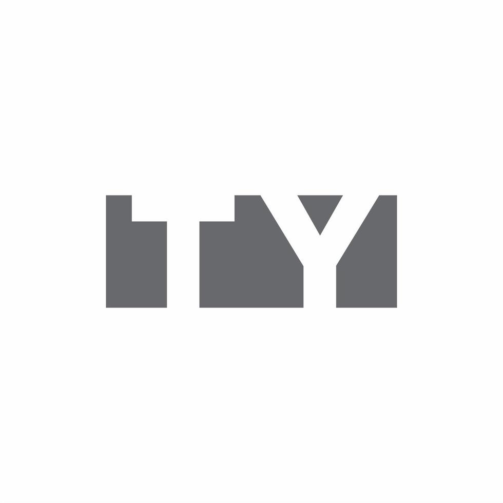 TY Logo monogram with negative space style design template vector