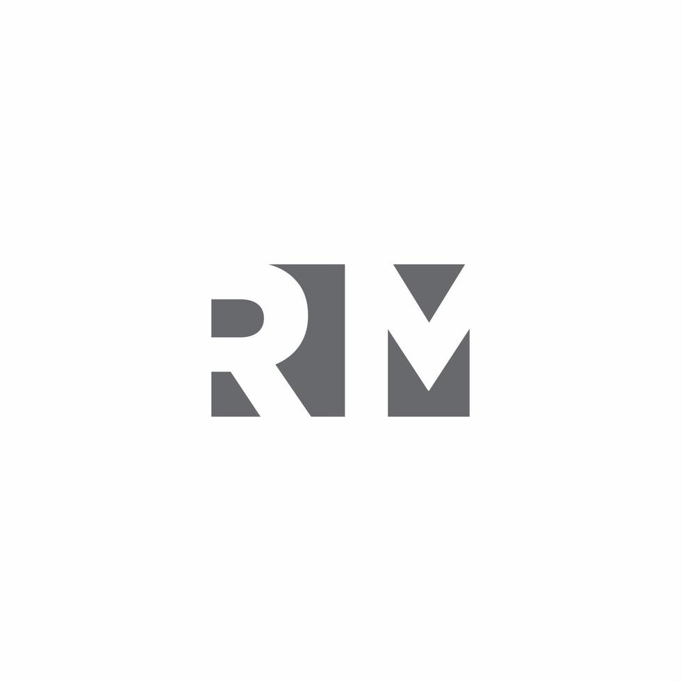 Monograma de logotipo rm con plantilla de diseño de estilo de espacio negativo vector