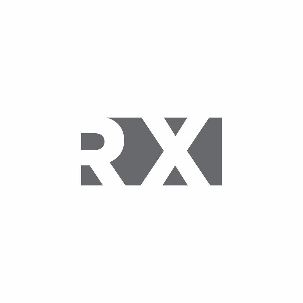 monograma de logotipo rx con plantilla de diseño de estilo de espacio negativo vector