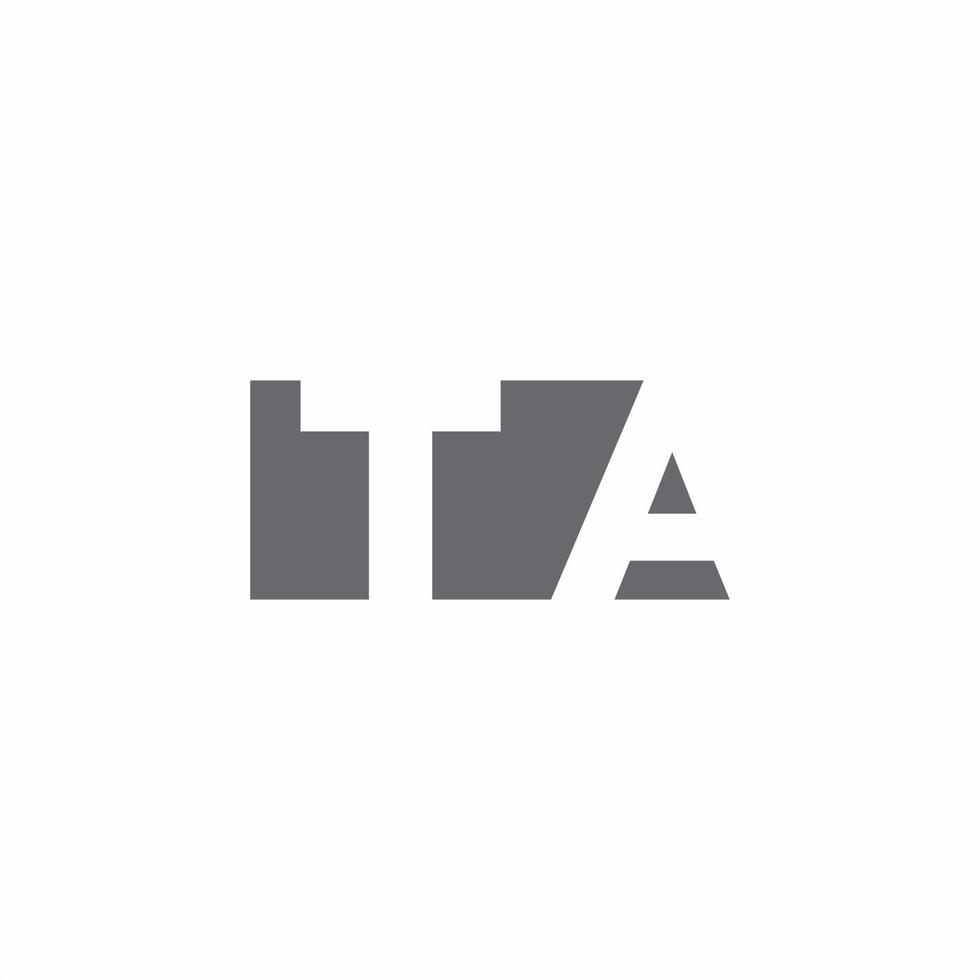 TA Logo monogram with negative space style design template vector