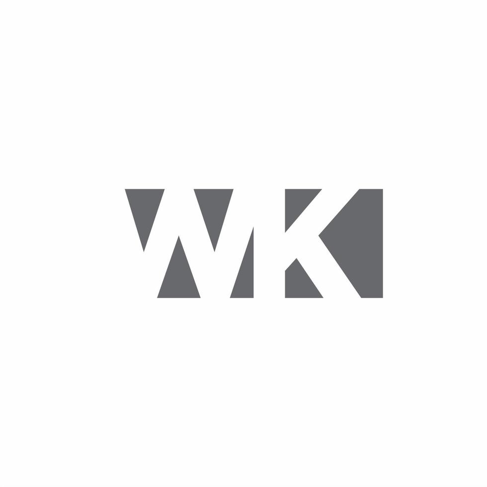 WK Logo monogram with negative space style design template vector