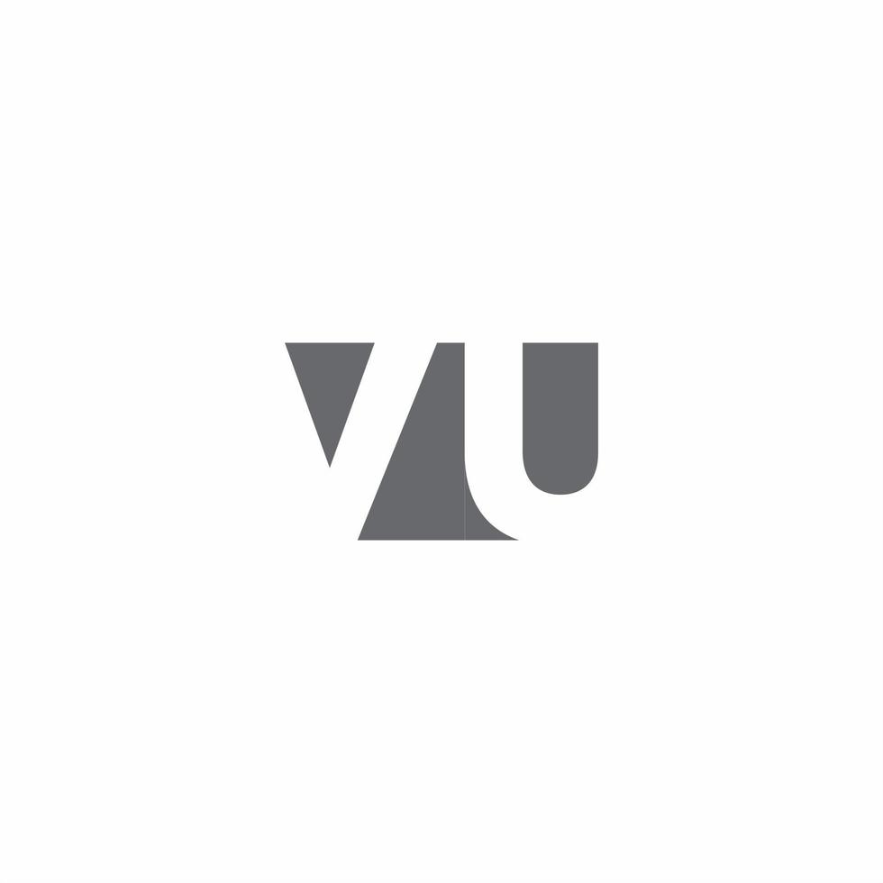 VU Logo monogram with negative space style design template vector