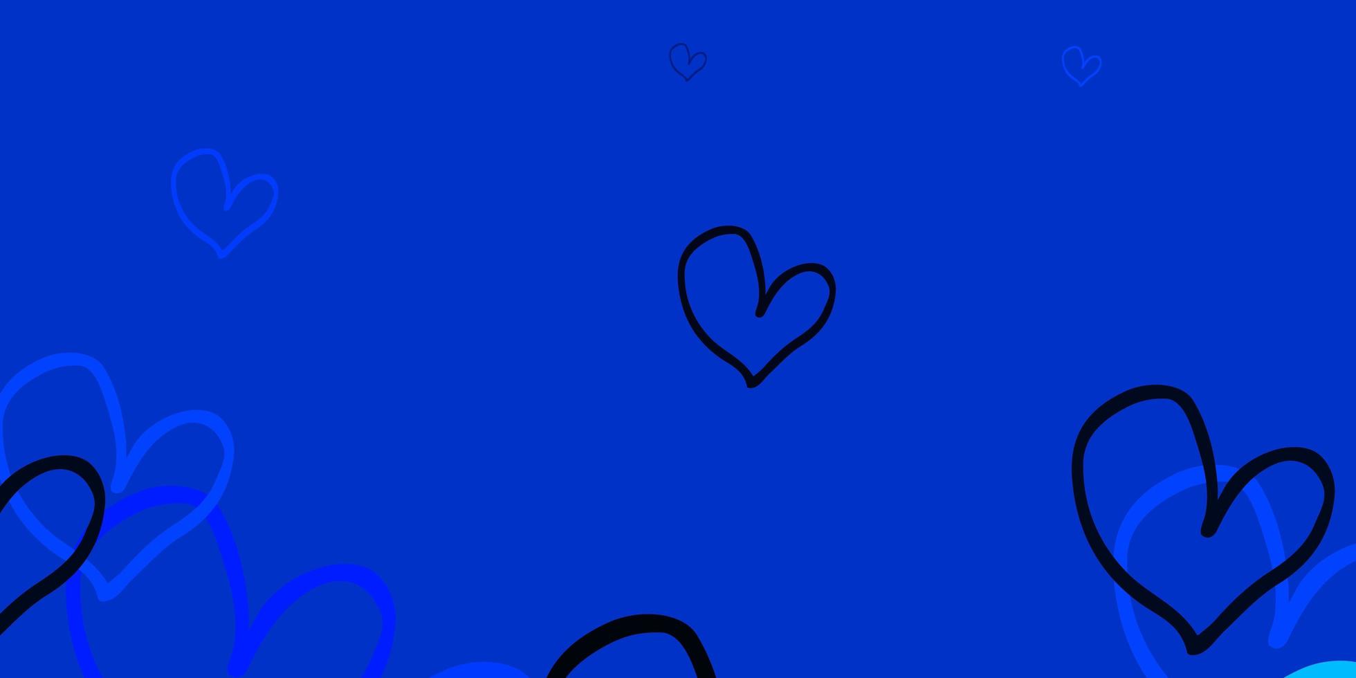 Fondo de vector azul claro con corazones.