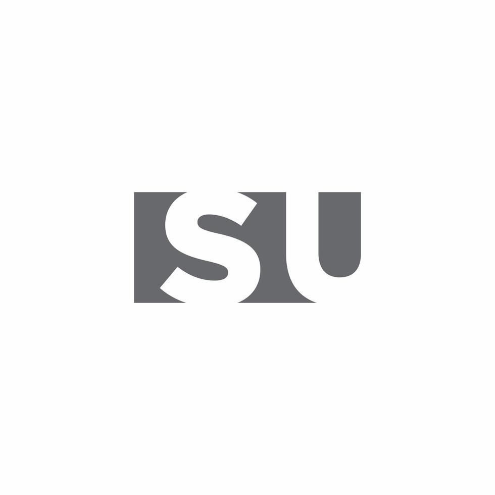 SU Logo monogram with negative space style design template vector