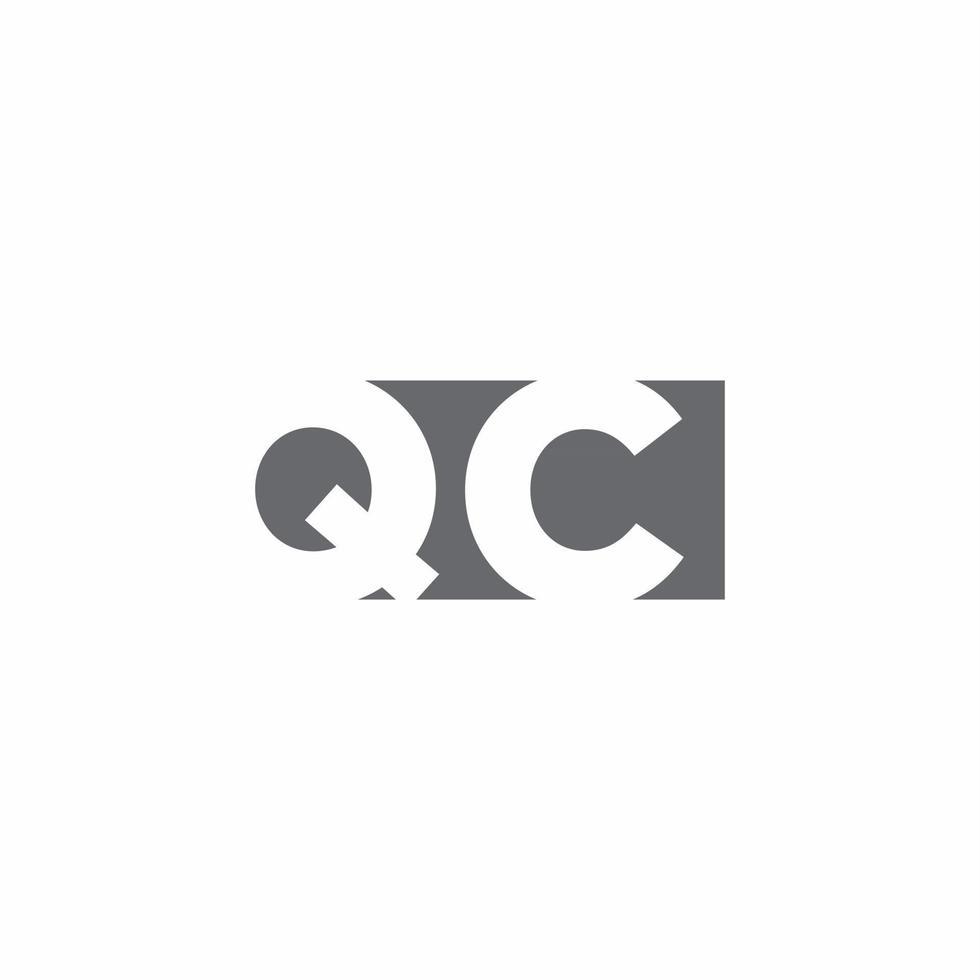 QC Logo monogram with negative space style design template vector