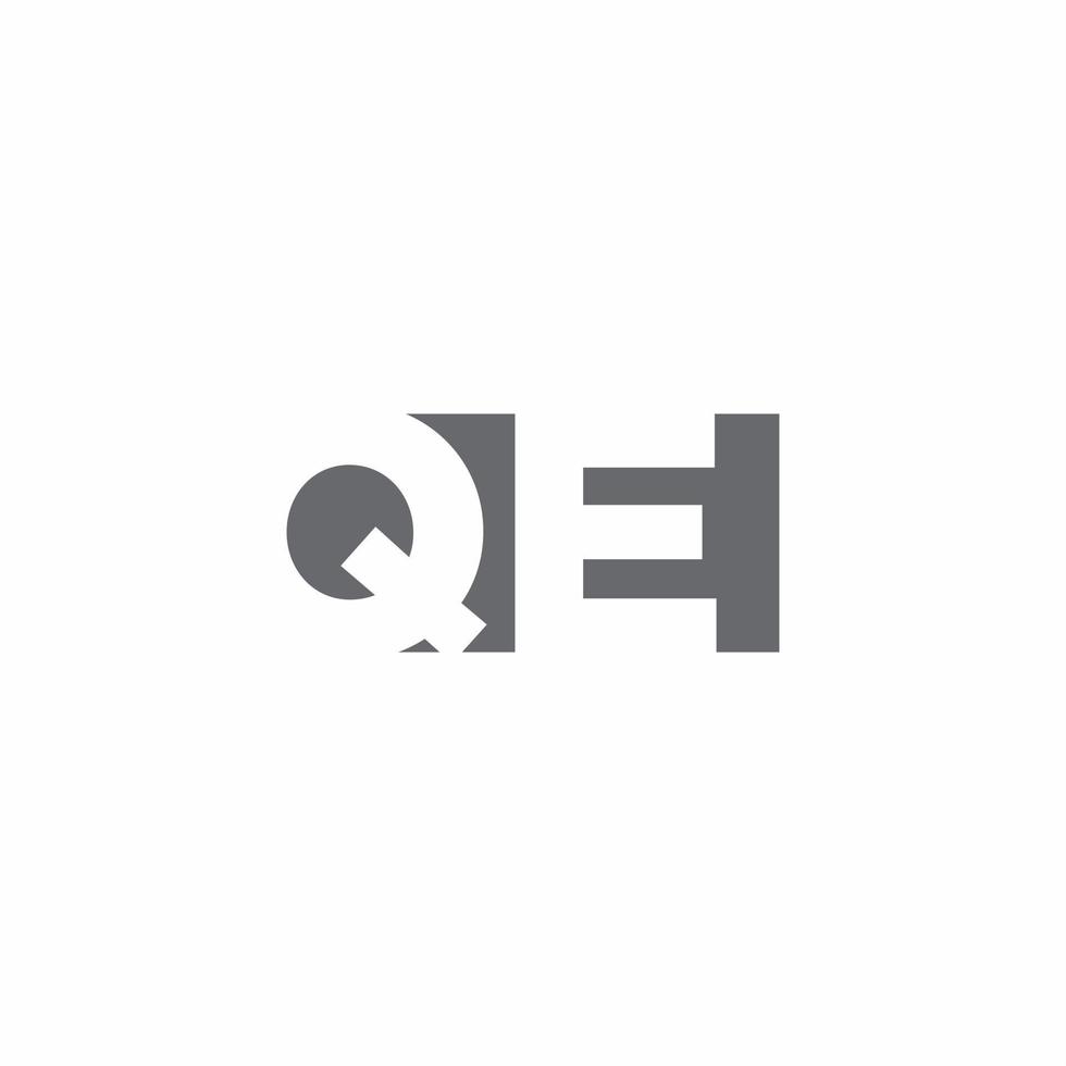 QE Logo monogram with negative space style design template vector