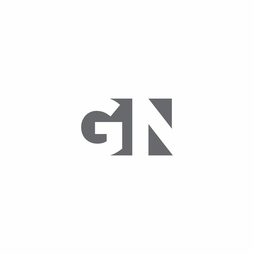 Monograma del logotipo de GN con plantilla de diseño de estilo de espacio negativo vector