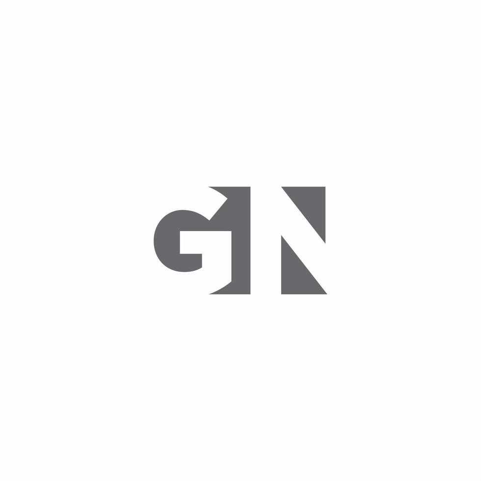 GN Logo monogram with negative space style design template vector