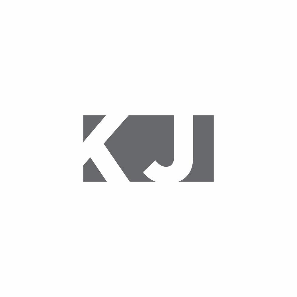 Monograma del logotipo de kj con plantilla de diseño de estilo de espacio negativo vector