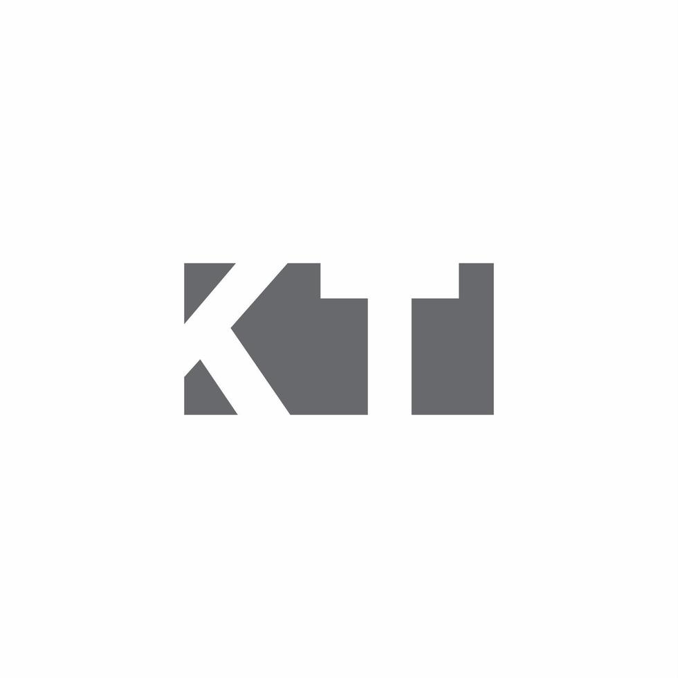 Monograma del logotipo de kt con plantilla de diseño de estilo de espacio negativo vector