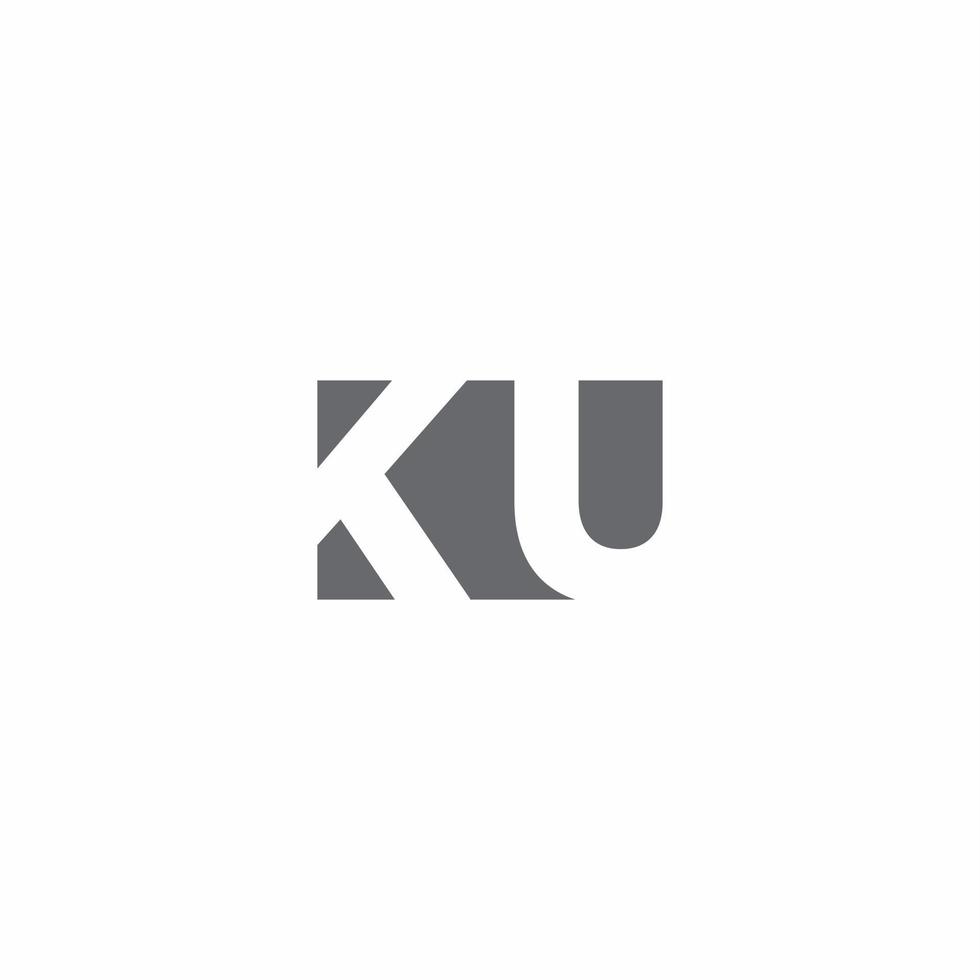 KU Logo monogram with negative space style design template vector