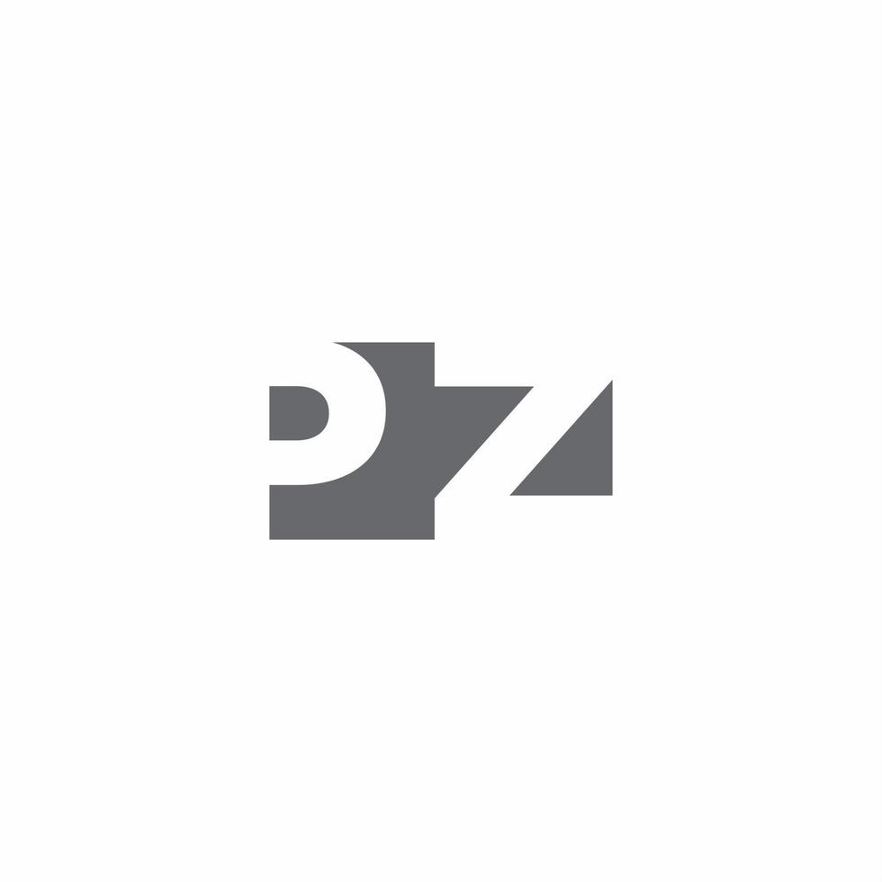 PZ Logo monogram with negative space style design template vector