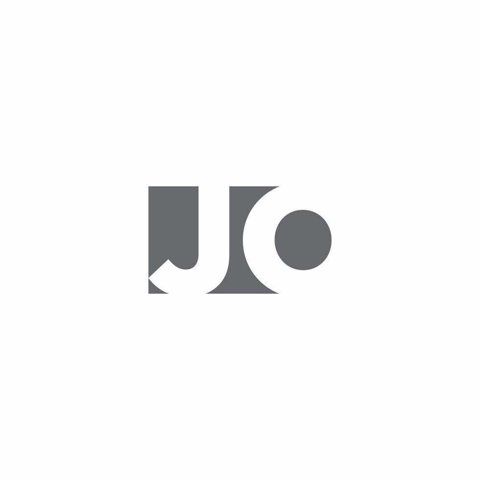 monograma del logotipo de jo con plantilla de diseño de estilo de espacio negativo vector