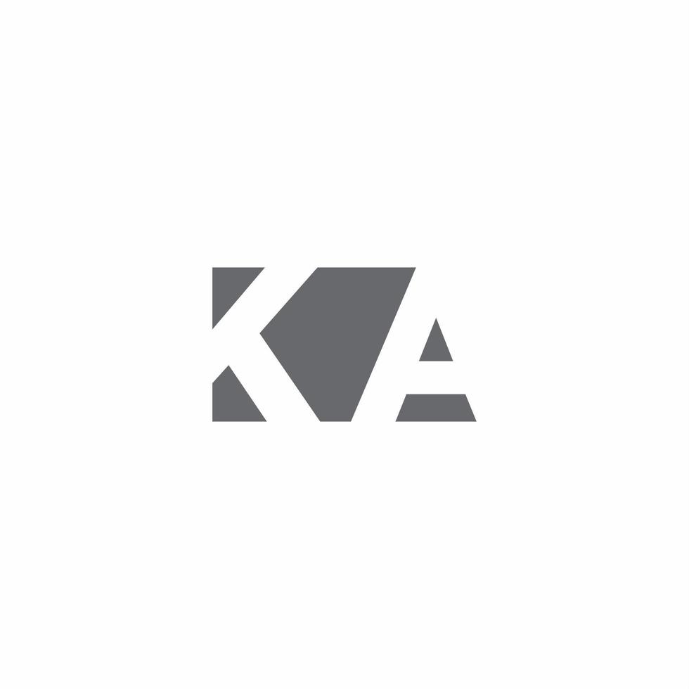 monograma del logotipo de ka con plantilla de diseño de estilo de espacio negativo vector